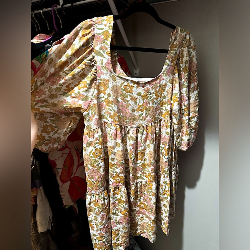 XL pink lily dress